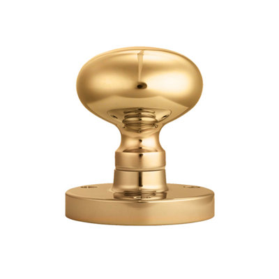 Carlisle Brass Polished Brass Mushroom Mortice Knob (M35) from B&Q