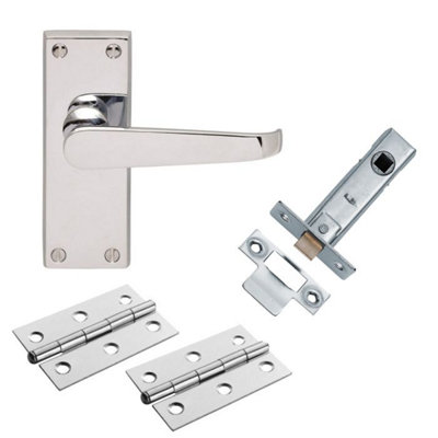 Carlisle Brass Contract Victorian Straight Latch Door PackPolished Chrome from B&Q