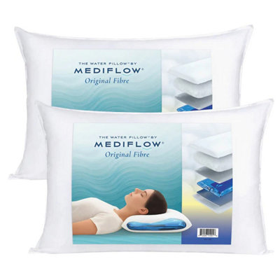 Mediflow Waterbase™ Fibre Pillow Pair Adjustable Firmness For Better Sleep And Neck Pain Relief from B&Q