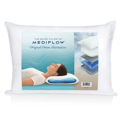 Mediflow Original Down Alternative Water Pillow Adjustable Waterbase Neck SupportHypoallergenic Fibre Fill50 X 70Cm from B&Q