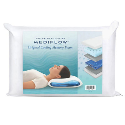 Mediflow Original Hybrid Foam Water Pillow Adjustable Waterbase™ SupportMemory Foam ComfortHypoallergenic50 X 70Cm from B&Q