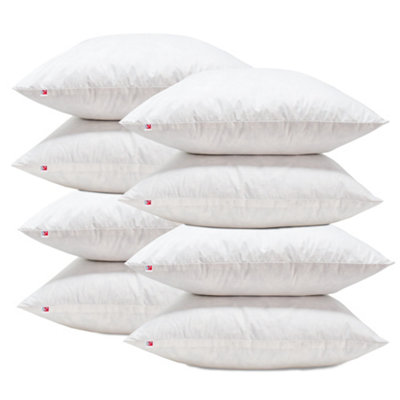 Pack Of 8 Duck Feather Cushion Pads 15" X 15" (38 Cm) Ethically Sourced 100% Cotton Downproof Cover from B&Q