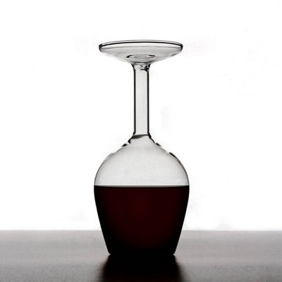Novelty Upside Down Wine Glass In Gift Box from B&Q