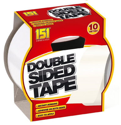 151 Double Sided Tape Heavy Duty Adhesive Tape Multi Purpose 48mm 10M from B&Q