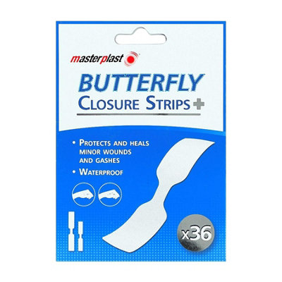 Masterplast Butterfly StripsWhitePack Of 36 from B&Q