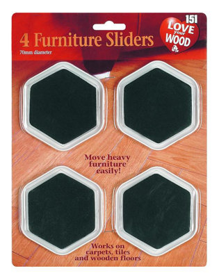 Furniture Sliders 4Pk 70mm Furniture Sliders from B&Q