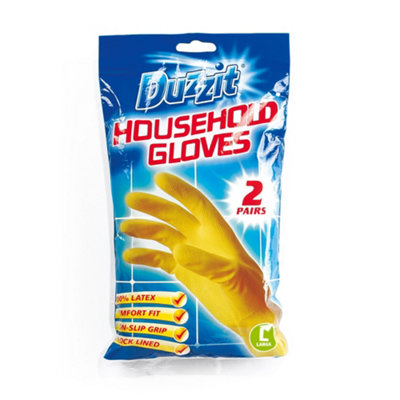 2 Pairs Of Large Household Rubber Latex Gloves Waterproof Non Slip Washing Up - Image 4