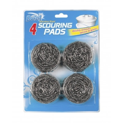  - Duzzit Stainless Steel Scouring Pads 4 Pack