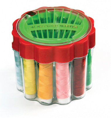 Sewing Kit In Drum30 Assorted Needles12 Spools Assorted. from B&Q
