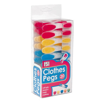 Soft Grip Clothes Pegs Pack Of 20 from B&Q