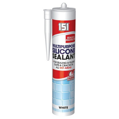 151 Multi-Purpose Silicone Sealant280MlWhite from B&Q