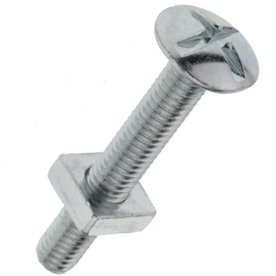 Metalmate M6 X 30mm Roofing Bolt And Square Nut PackZinc-Plated200 Pieces from B&Q
