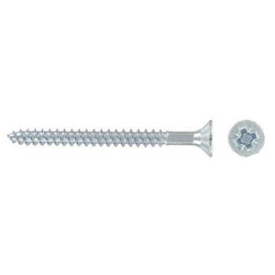 Generic 8 X 3"pozi Countersunk Twinthread Woodscrew Bzp (100) from B&Q