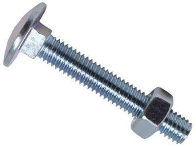 Metalmate Memcsx0640 Cup Square Hex Bolt & Nut Zp M6 X 40mm Box 50 Memcsx0640