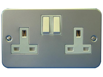 Dencon 4439Nb Metal-Clad Switched Socket 2 Gang 13A 4439Nb Dcn1740 from B&Q