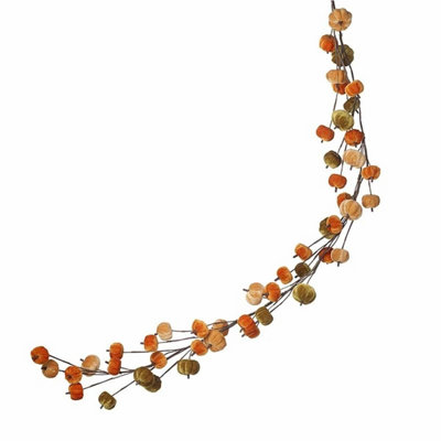B&Q -  Halloween Green And Orange Velvet Pumpkin Garland150Cm Indoor Velvet Pumpkin Decoration