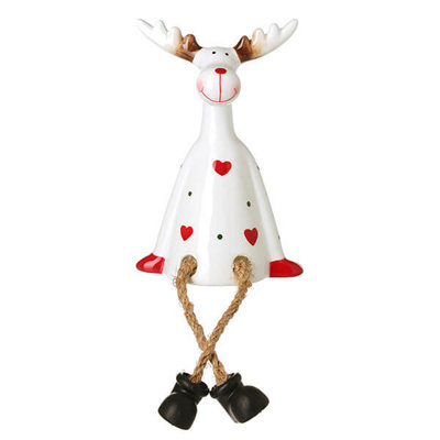 Heaven Sends White Deer With Hearts & Dangly Legs