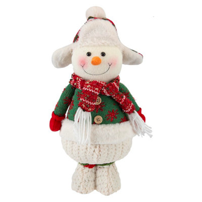 Christmas Standing Snowman Decoration Plush 41.5Cm X 21.5Cm White X 1 from B&Q