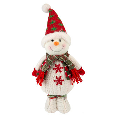 Christmas Standing Snowman Decoration Plush 41.5Cm X 21.5Cm White X 1 from B&Q
