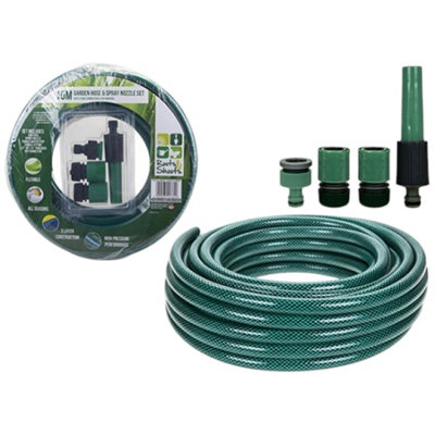 Garden Greatness 15M Garden Hose Pipe Reinforced Braided Pvc Watering Hosepipe Reel Garden Set from B&Q