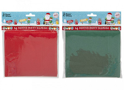B&Q -  Pack Of 24 2Ply Christmas Napkins