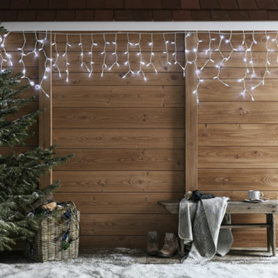 240 Led Snowing Icicle String Lights from B&Q