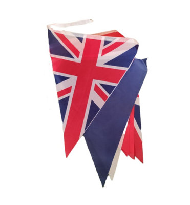 PMS Triangle Union Jack Flag Bunting Kings Coronation 20Ft 10 Fabric Flag Party Decoration from B&Q