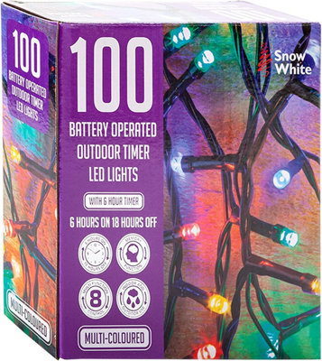 B&Q 100 Outdoor Led Coloured Christmas Fairy Lights, Multi Function