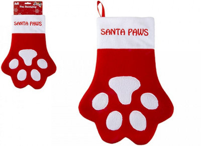 PMS Felt Paw Shaped Pet Christmas Stocking from B&Q
