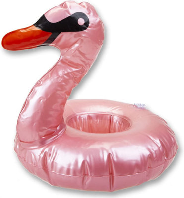 Pink Swan Drink Holder Pool Inflatable-39411 