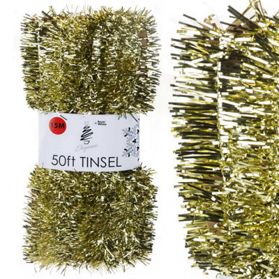 Christmas Tinsel Decorations For Christmas Tree (Gold) from B&Q