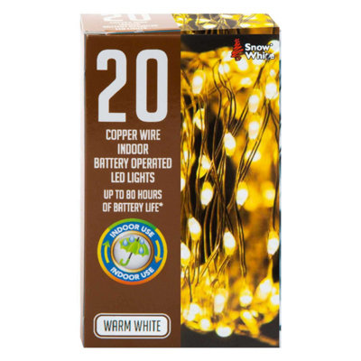 Indoor Copper Wire Lights- Warm White- Christmas Lights (20) from B&Q