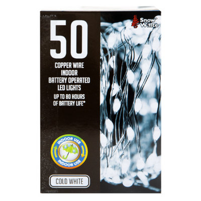 Indoor Copper Wire Lights- Cold White- Christmas Lights (50) from B&Q