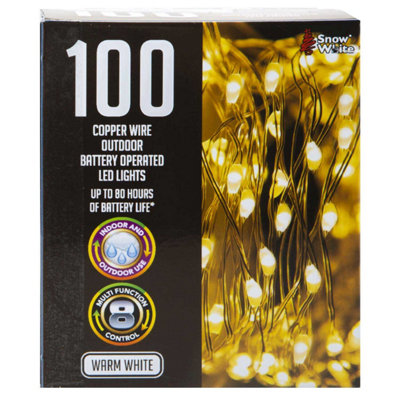 Outdoor Copper Wire Lights(100)Warm White- Christmas Lights from B&Q
