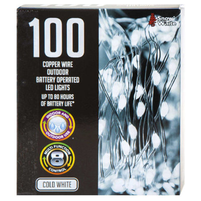 Outdoor Copper Wire Lights (100)- Cold White- Christmas Lights from B&Q