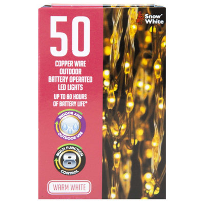 Outdoor Copper Wire Lights(50)Warm White- Christmas Lights from B&Q