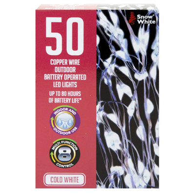 Outdoor Copper Wire Lights (50)- Cold White- Christmas Lights from B&Q