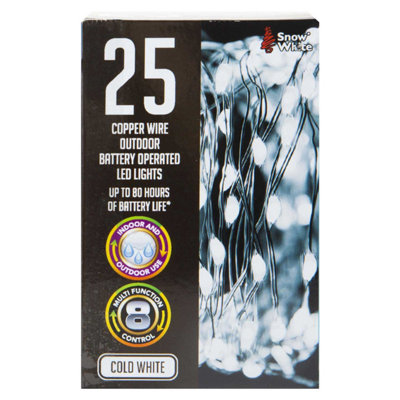 Outdoor Copper Wire Lights (25)- Cold White- Christmas Lights from B&Q