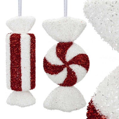 Candy Cane Sweet Hanging Christmas Tree Decorations ( Assorted from B&Q