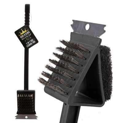 Bbq Cleaning Tool 3In1 6Cm With Steel Scraper Bar-B-King