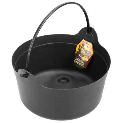 Halloween Sweets Bucket Black CauldronCandy Trick Or TreatLoot from B&Q