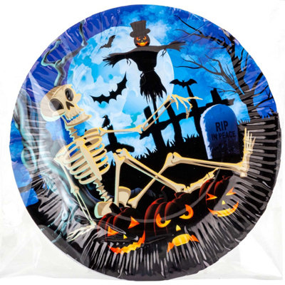 Halloween Paper PlatesGraveyard 9 Inch Halloween PartyHaunted House8 Pack from B&Q