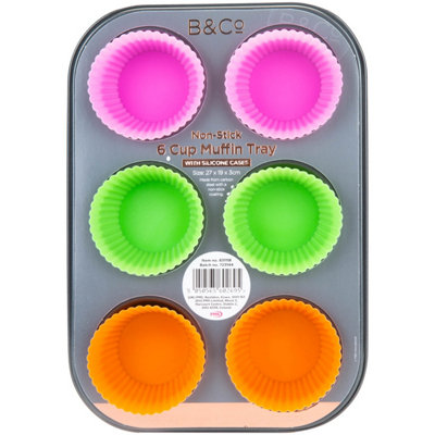Muffin Tray & Case Set Non Stick 6 Cup B&co from B&Q