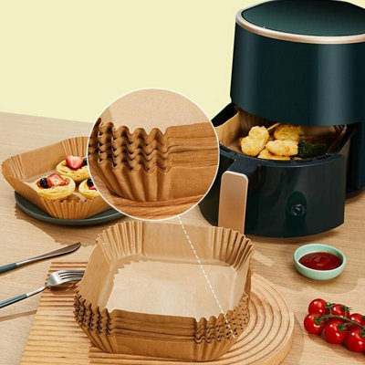 40 Disposable Air Fryer Liners Square Greaseproof Parchment Sheets 20Cm from B&Q