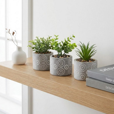 Garden Greatness Decorative Faux Succulent Pot Trio from B&Q