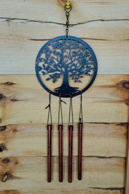 PMS Rustic Tree Of Life Windchime Garden Decoration Bronze Effect 16X45Cm from B&Q