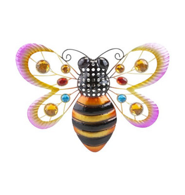 Bumble Bee Gem Wall Garden Plaque from B&Q
