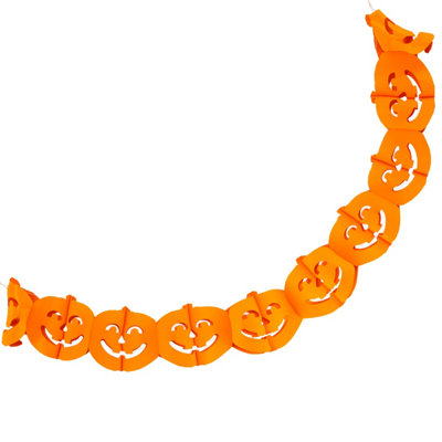 Halloween Pumpkin Garland Paper Home Party Decorations Themed 3M from B&Q