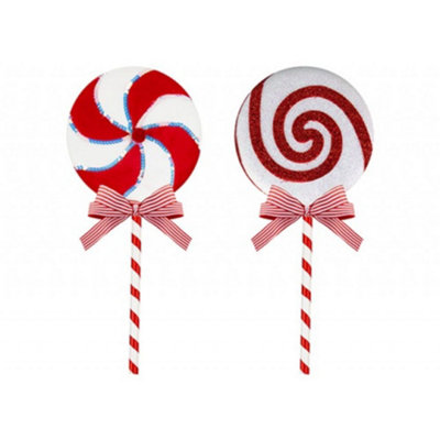 Garden Greatness Set Of 2 Hanging Candy Cane Sweet Decorations from B&Q