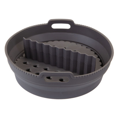 Air Fryer Round Divider Liner Silicone Reusable Non Stick Grey from B&Q